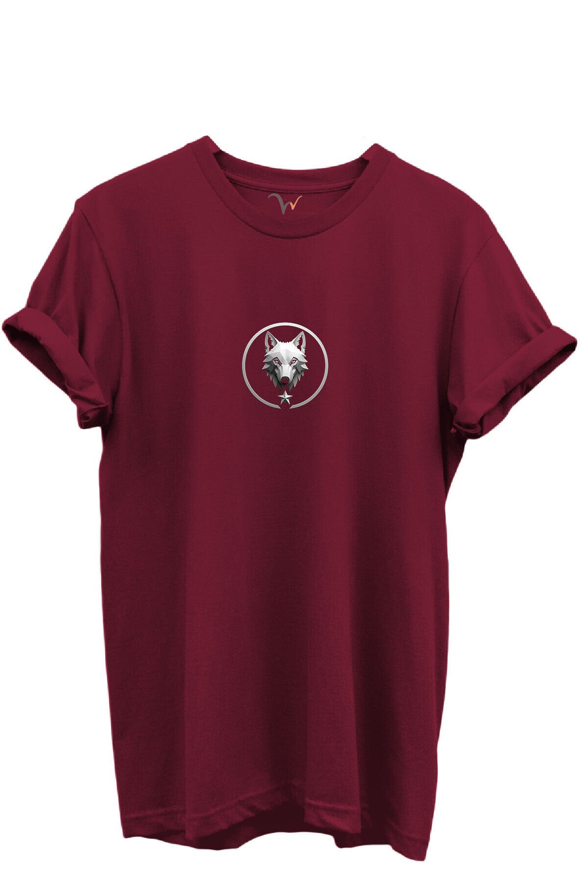 KURT ve TÜRK Özel Koleksiyon Serisi-10 Tasarım Baskılı %100 Pamuk T-shirt Bordo - L