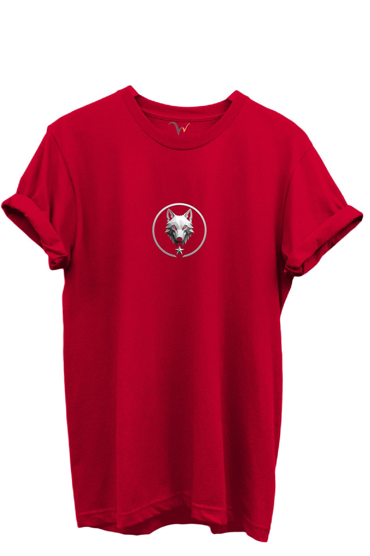 KURT ve TÜRK Özel Koleksiyon Serisi-10 Tasarım Baskılı %100 Pamuk T-shirt Kırmızı - XL