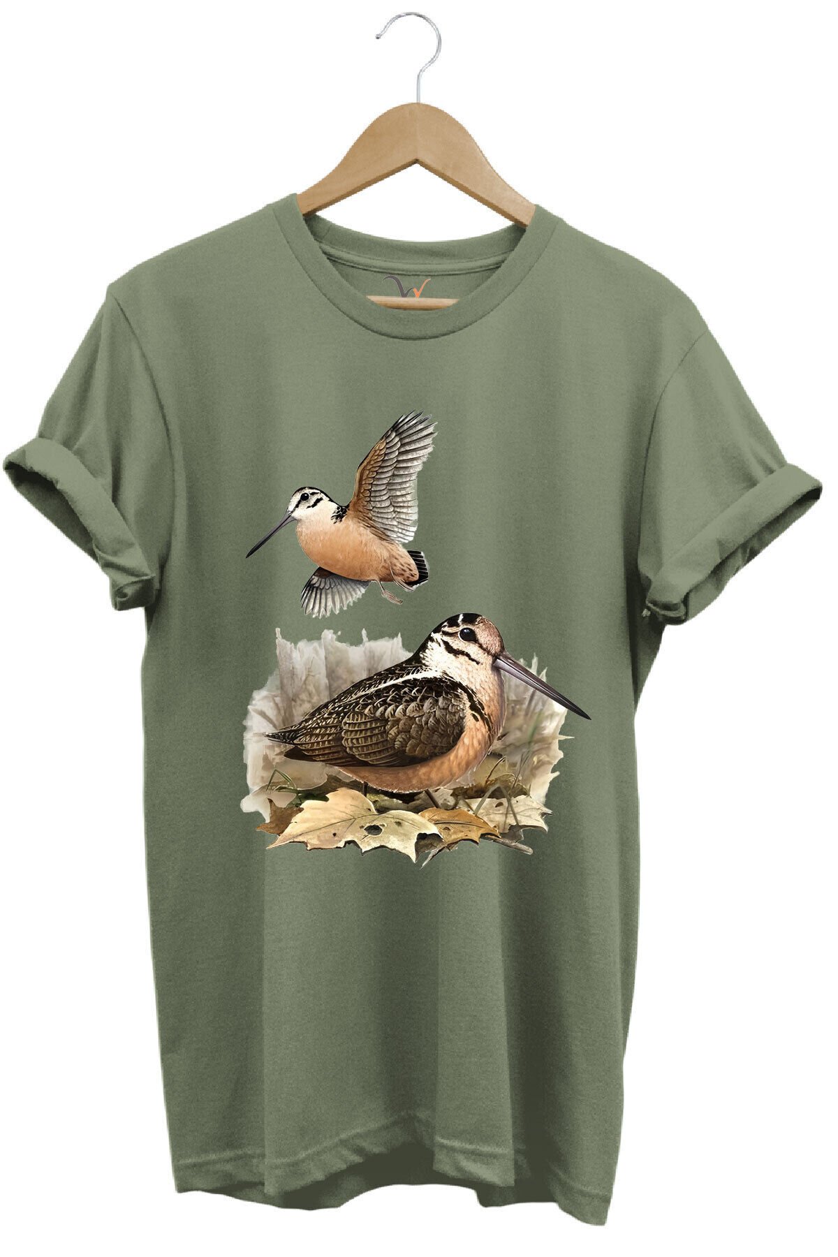 Avcılık Hunter Çulluk Avcılığı Baskılı %100 Pamuk Regular Fit Haki T-shirt Haki - L