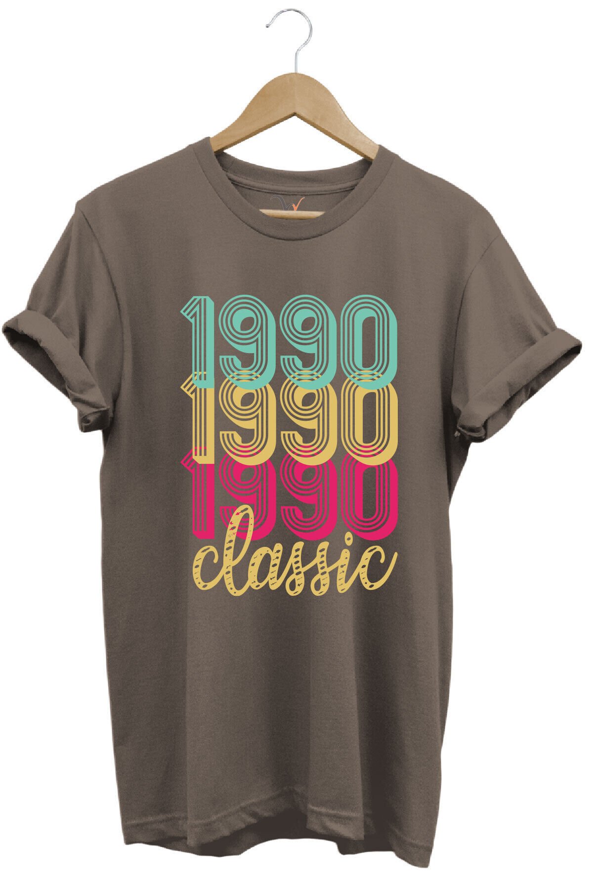 1990 Retro Vintage Classic Baskılı %100 Pamuk Regular Fit Unisex T-Shirt Kahverengi - 2XL