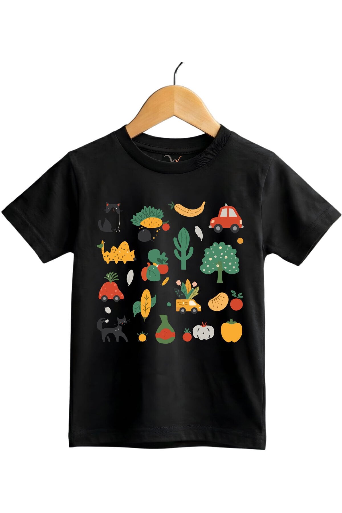 Fun Mix Sebze, Meyve ve Hayvan Baskılı Regular Fit %100 Pamuk Kısa Kollu Çocuk T-shirt