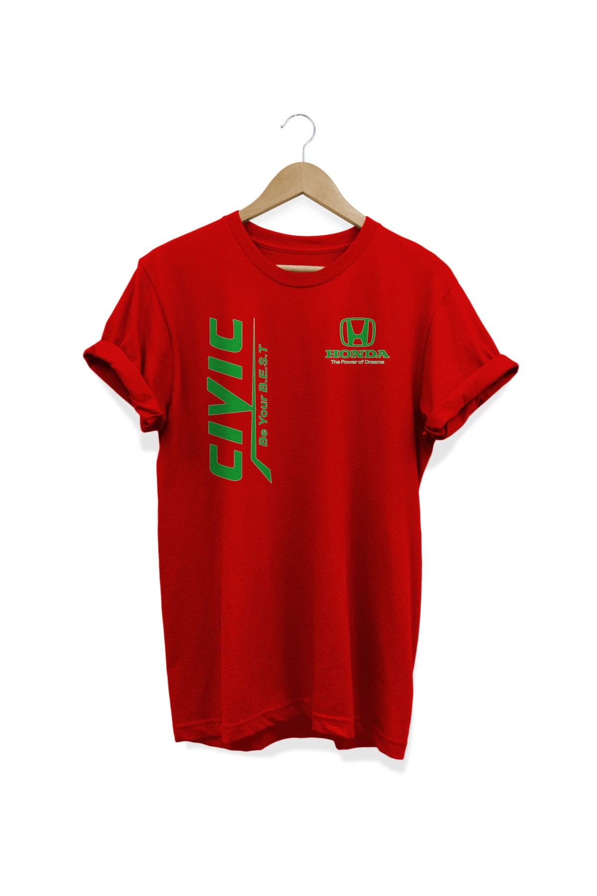 Baskılı Kırmızı T-shirt Kırmızı - 3XL