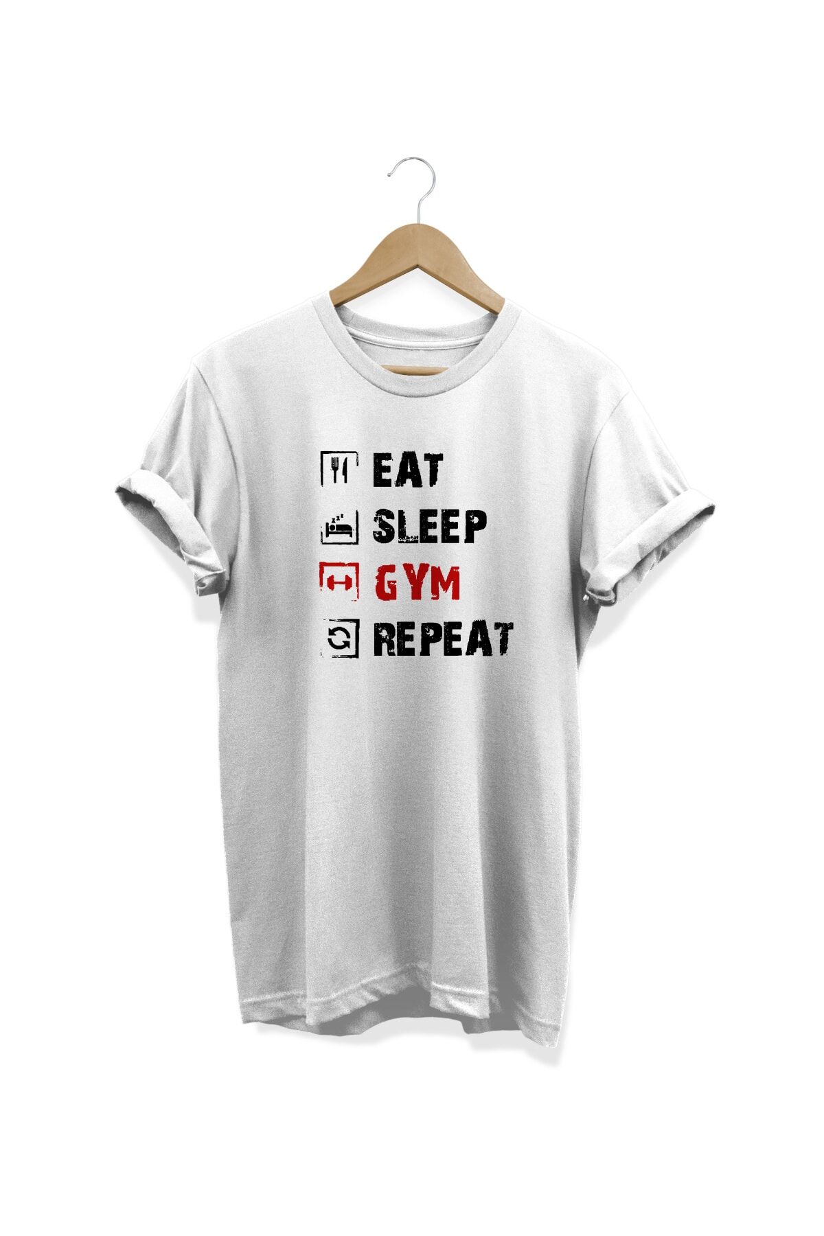 Eatgym Siyah T-shirt Beyaz - 13-14 Yaş