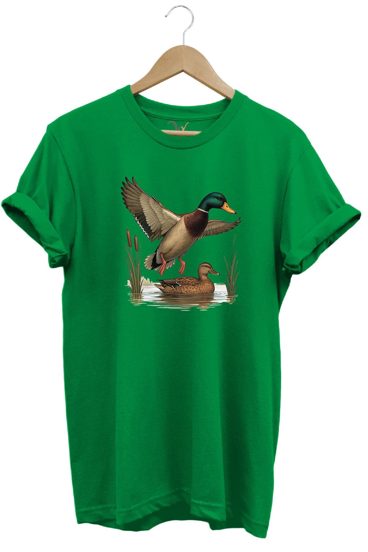 Avcılık Hunting Yeşilbaş Ördek Avı Sazlık Baskılı Tshirt Yeşil - L