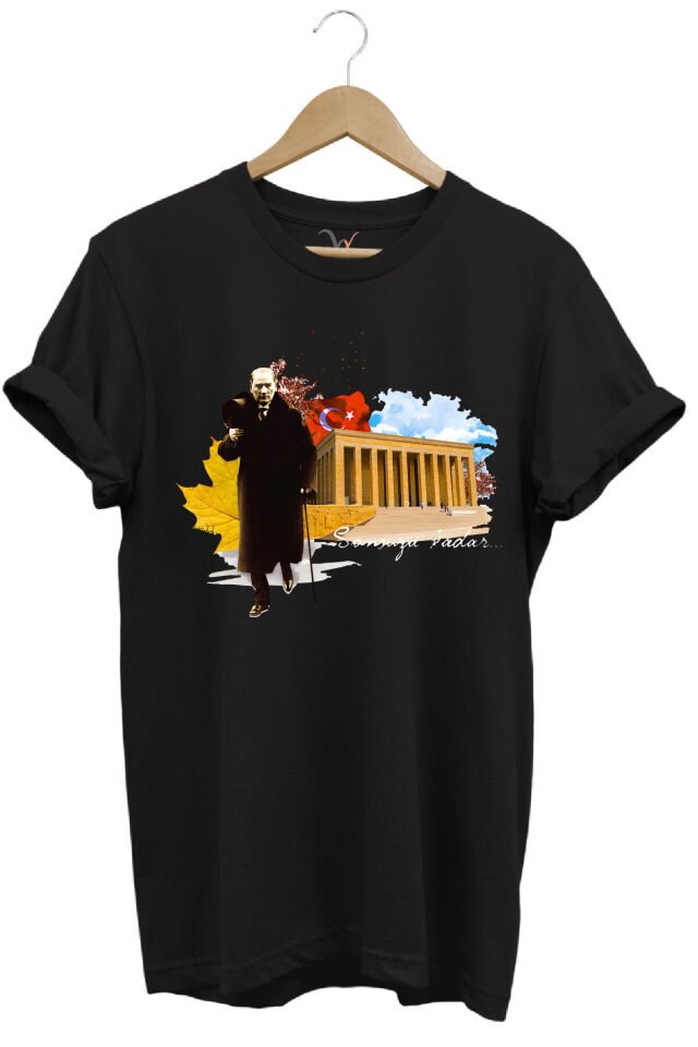 ATATÜRK ANITKABİR 10 Kasım 29 Ekim 23 Nisan 19 Mayıs Cumhuriyet Sonsuza Kadar Regular Fit T-SHİRT Siyah - M