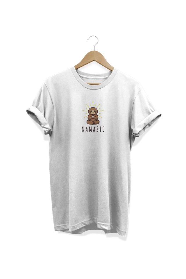 Namaste Baskılı Beyaz T-shirt
