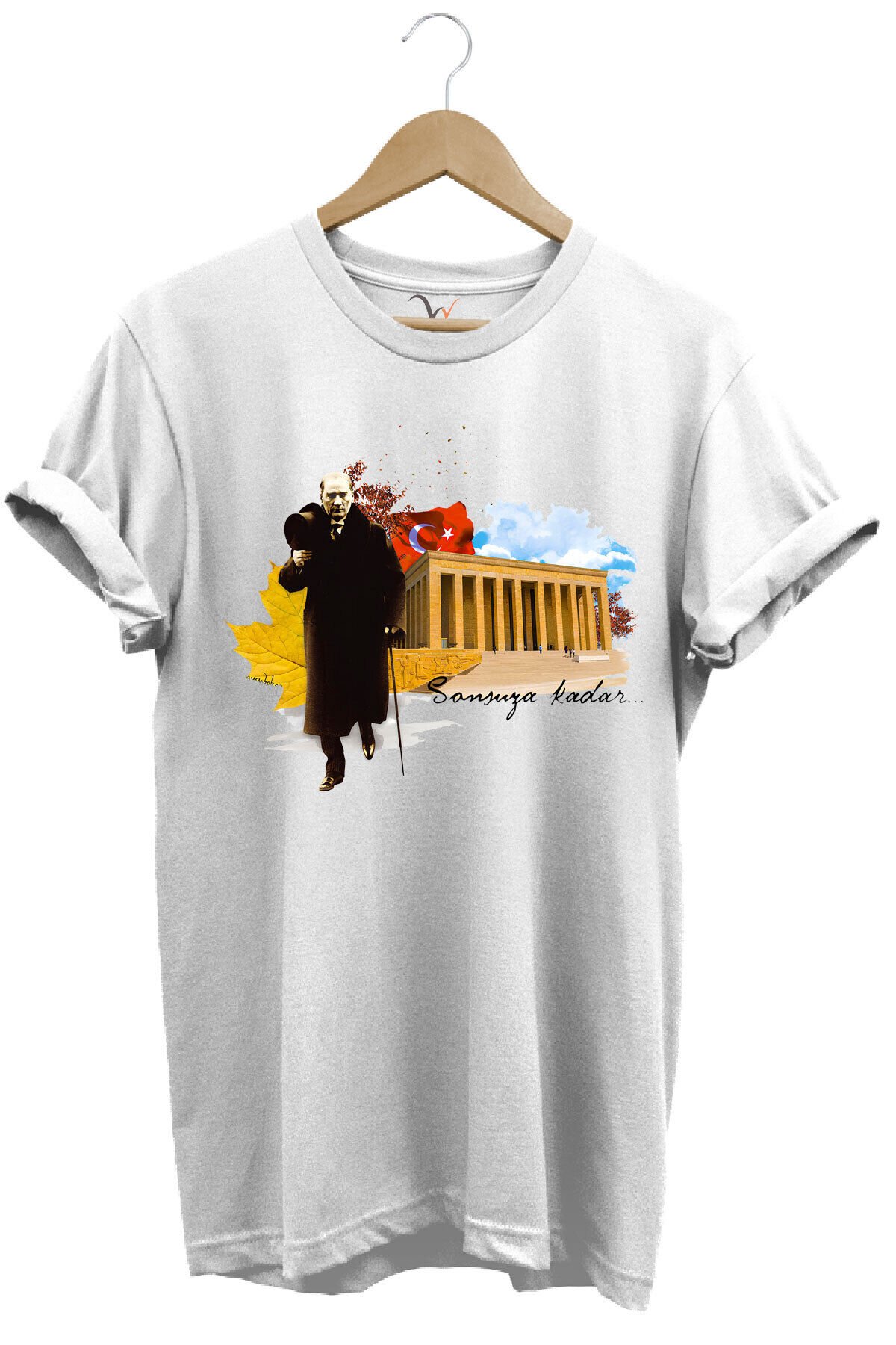 ATATÜRK ANITKABİR 10 Kasım 29 Ekim 23 Nisan 19 Mayıs Cumhuriyet Sonsuza Kadar Regular Fit T-SHİRT Beyaz - S