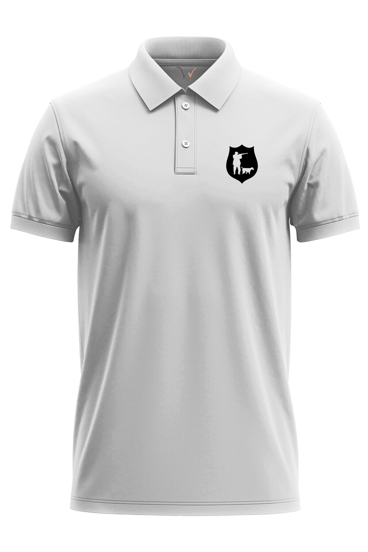 Avcılık Hunter Avcı ve Köpeği Tasarım Baskılı Vahşi Yaşam %100 Pamuk Regular Fit Polo T-Shirt Beyaz - 3XL