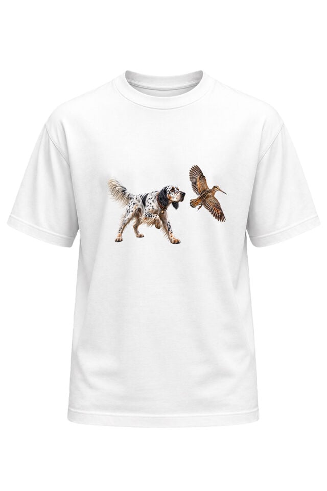 Widi Collection Özel Tasarım Avcılık Setter Köpek Baskılı Doğa Premium Tişört