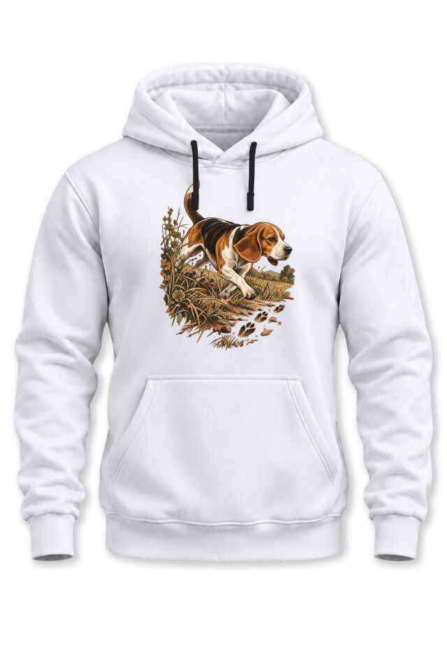 Beagle Av Köpeği Baskılı Unisex Kapüşonlu Sweatshirt – Avcılık Outdoor Hoodie