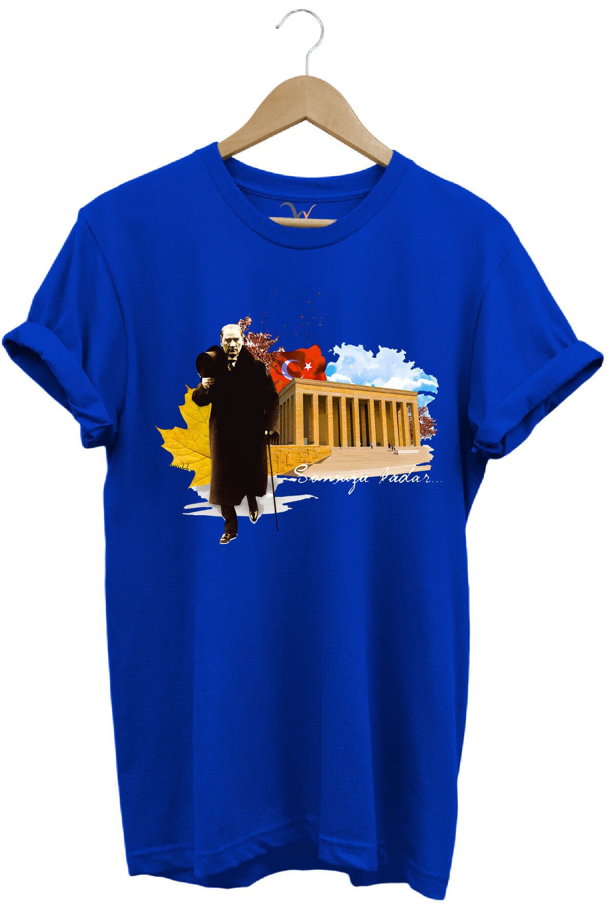ATATÜRK ANITKABİR 10 Kasım 29 Ekim 23 Nisan 19 Mayıs Cumhuriyet Sonsuza Kadar Regular Fit T-SHİRT Saks Mavi - M