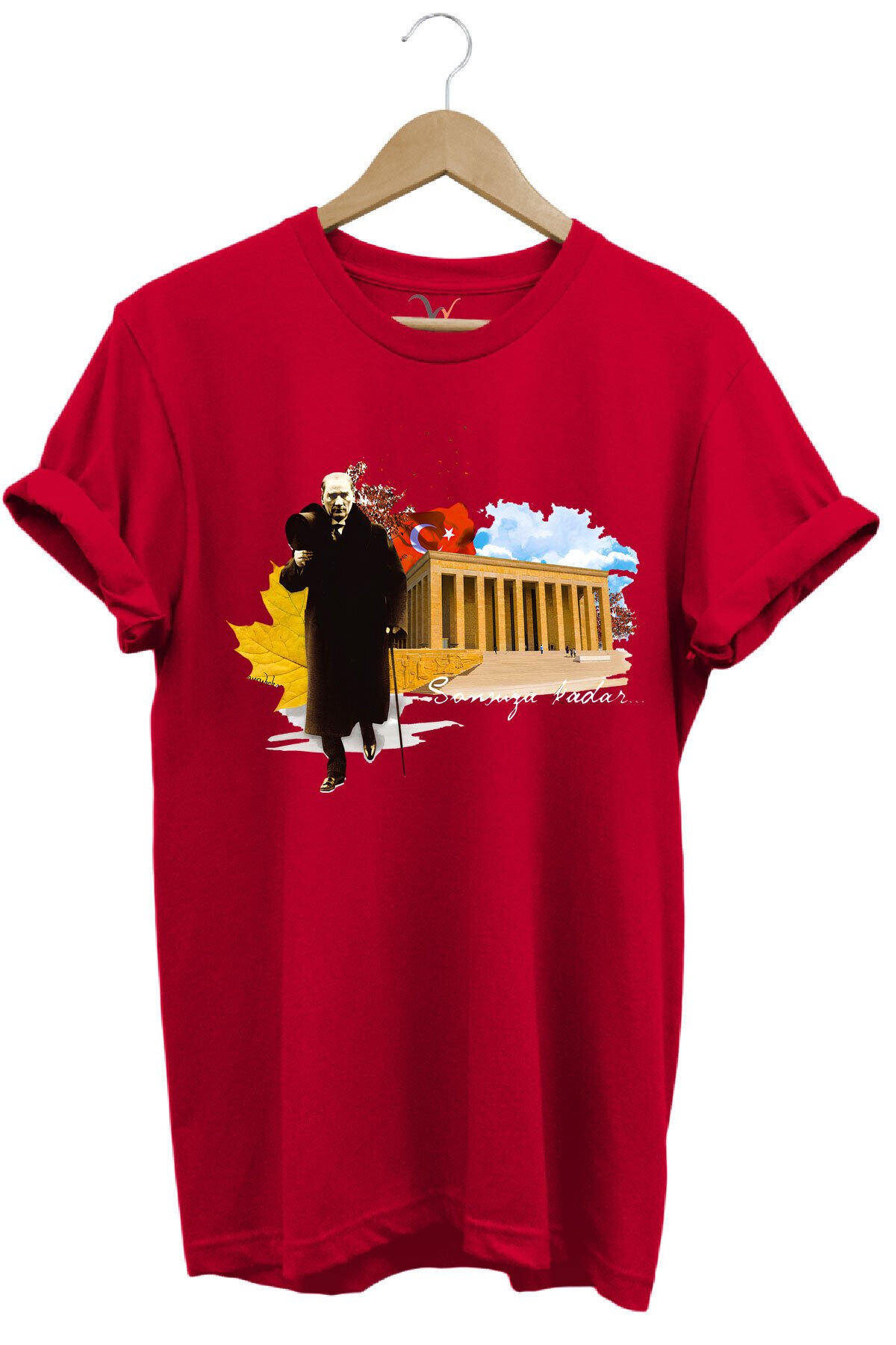 ATATÜRK ANITKABİR 10 Kasım 29 Ekim 23 Nisan 19 Mayıs Cumhuriyet Sonsuza Kadar Regular Fit T-SHİRT Kırmızı - L