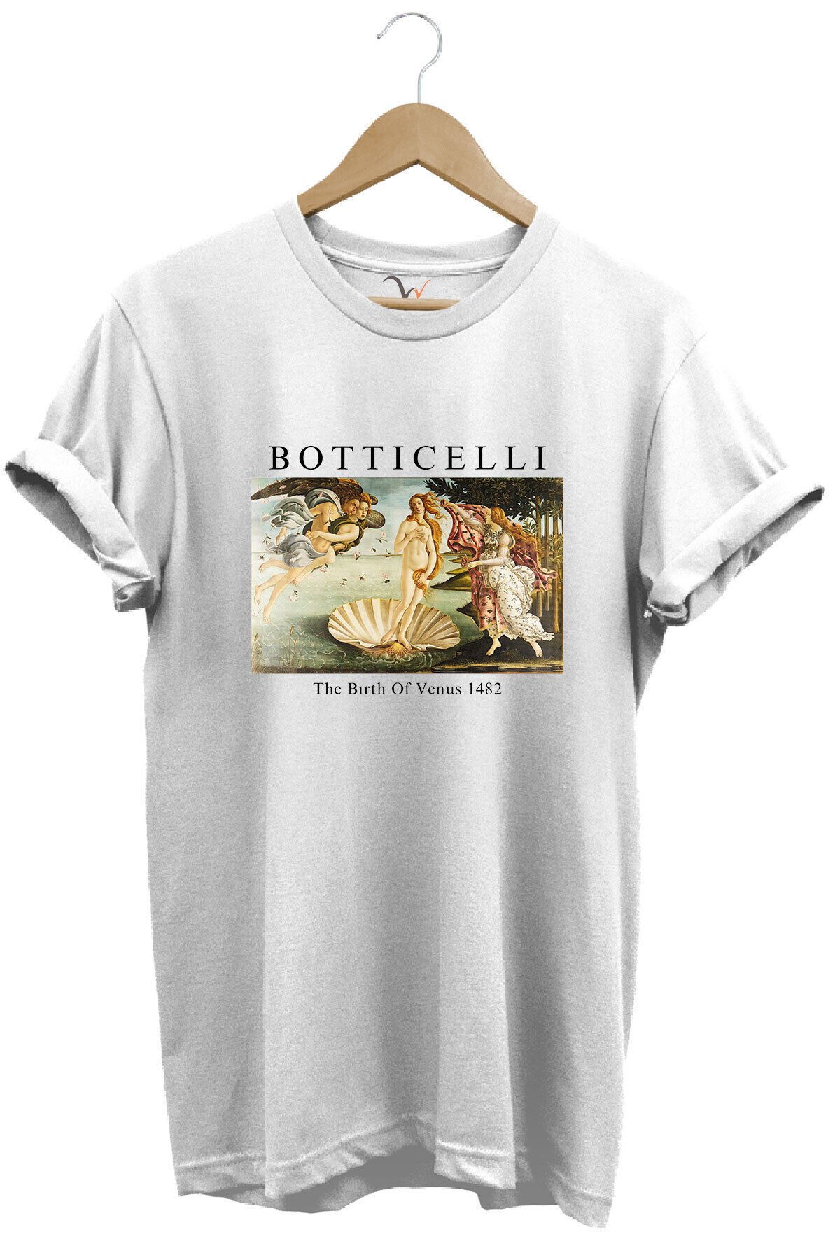 Bottıcellı Venüs Baskılı %100 Pamuk Regular Fit Beyaz T-shirt Beyaz - L