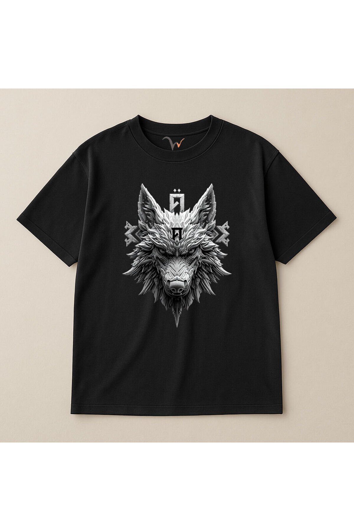 KURT ve TÜRK Özel Koleksiyon Serisi-5 Tasarım Baskılı %100 Pamuk Oversize T-shirt Siyah - S