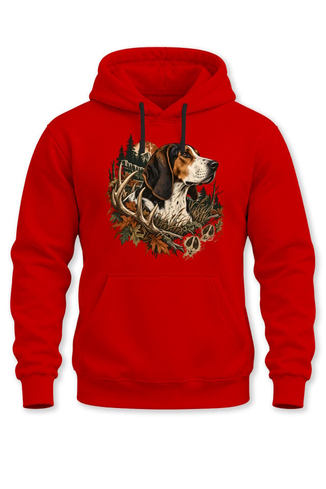 Av Köpeği ve Geyik Temalı Unisex Kapüşonlu Sweatshirt – Hunting Outdoor Avcı Hoodie