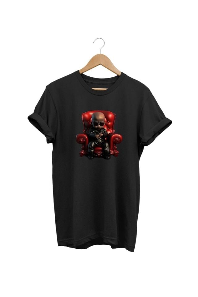 Baskılı Siyah T-shirt