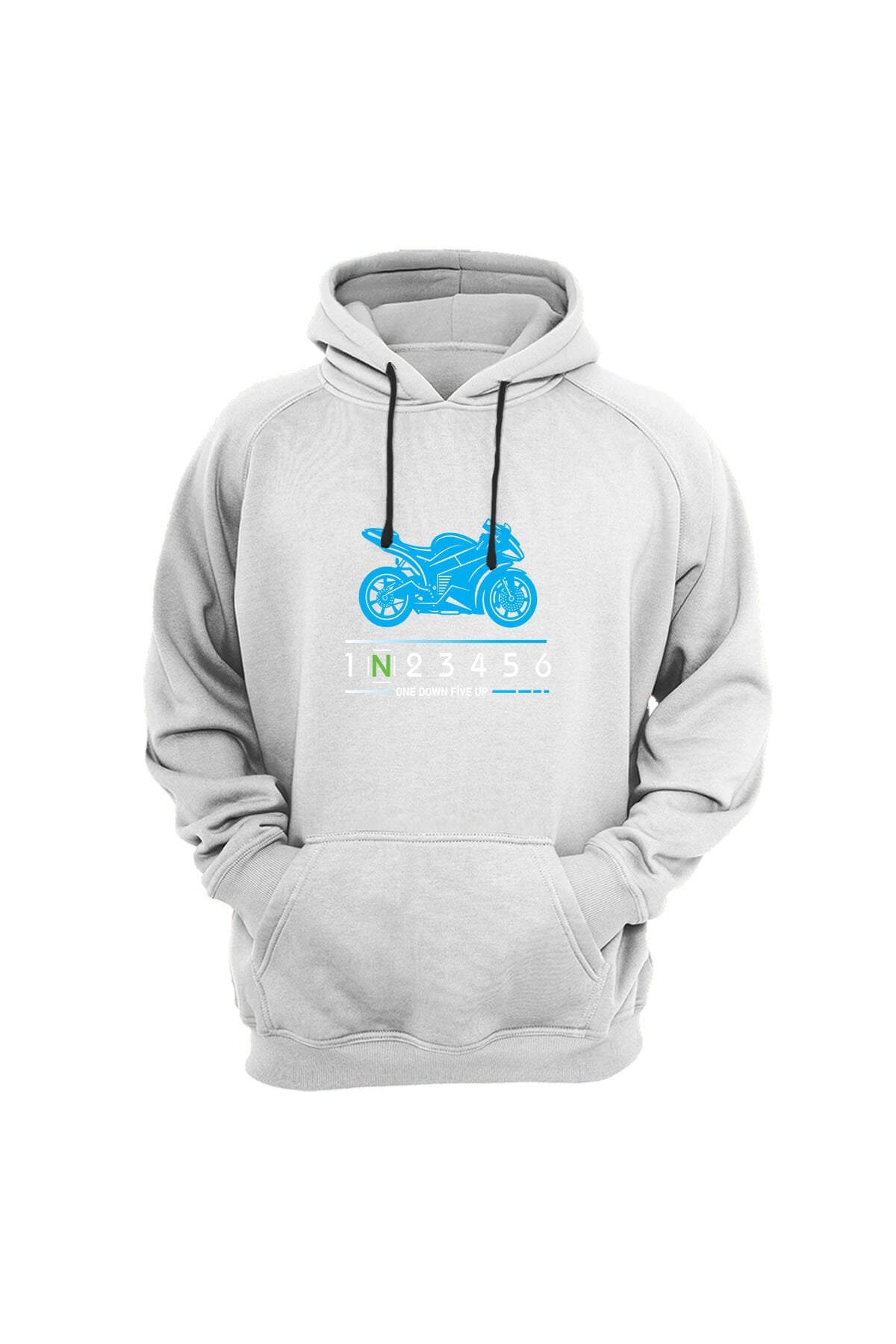 Blue Racing Motor Baskılı Sweat-Shirt