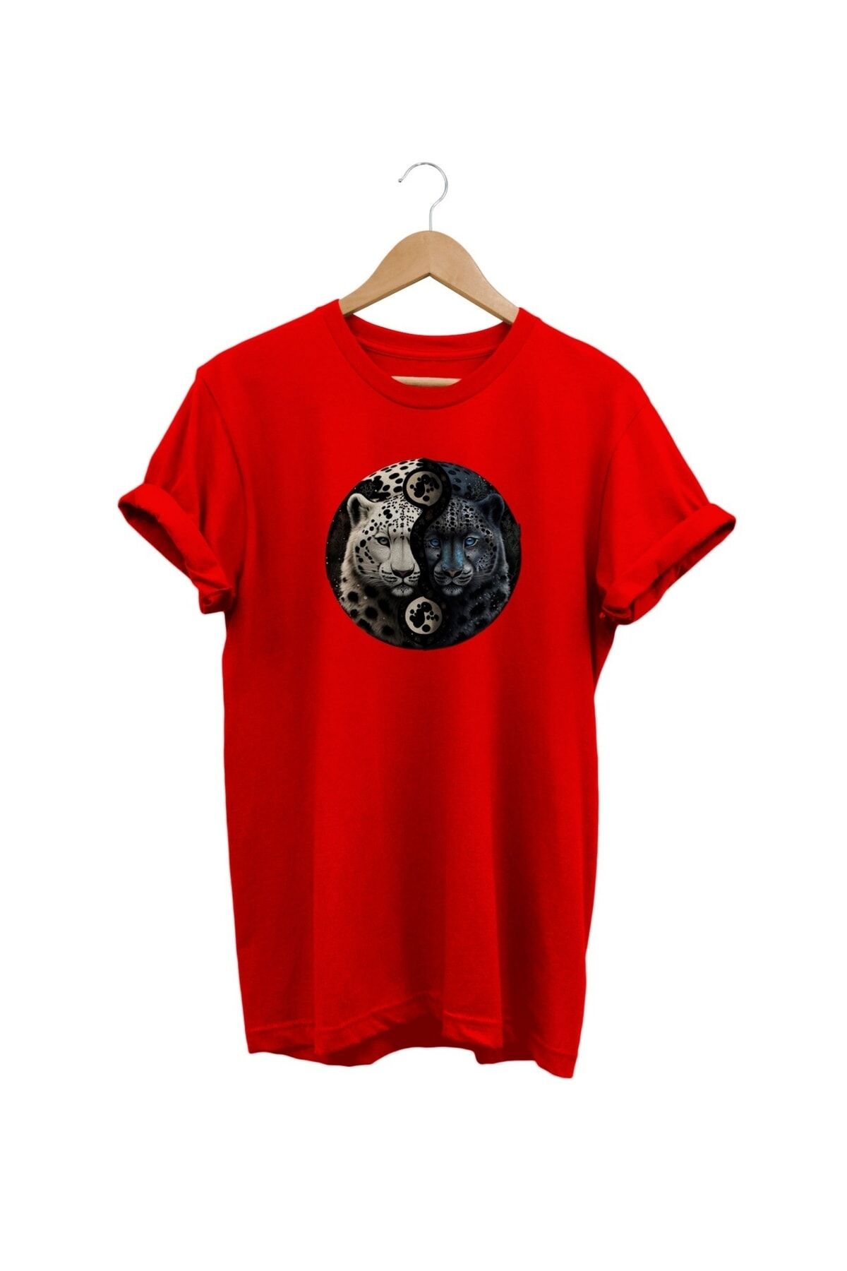 Pars Baskılı Kırmızı T-shirt