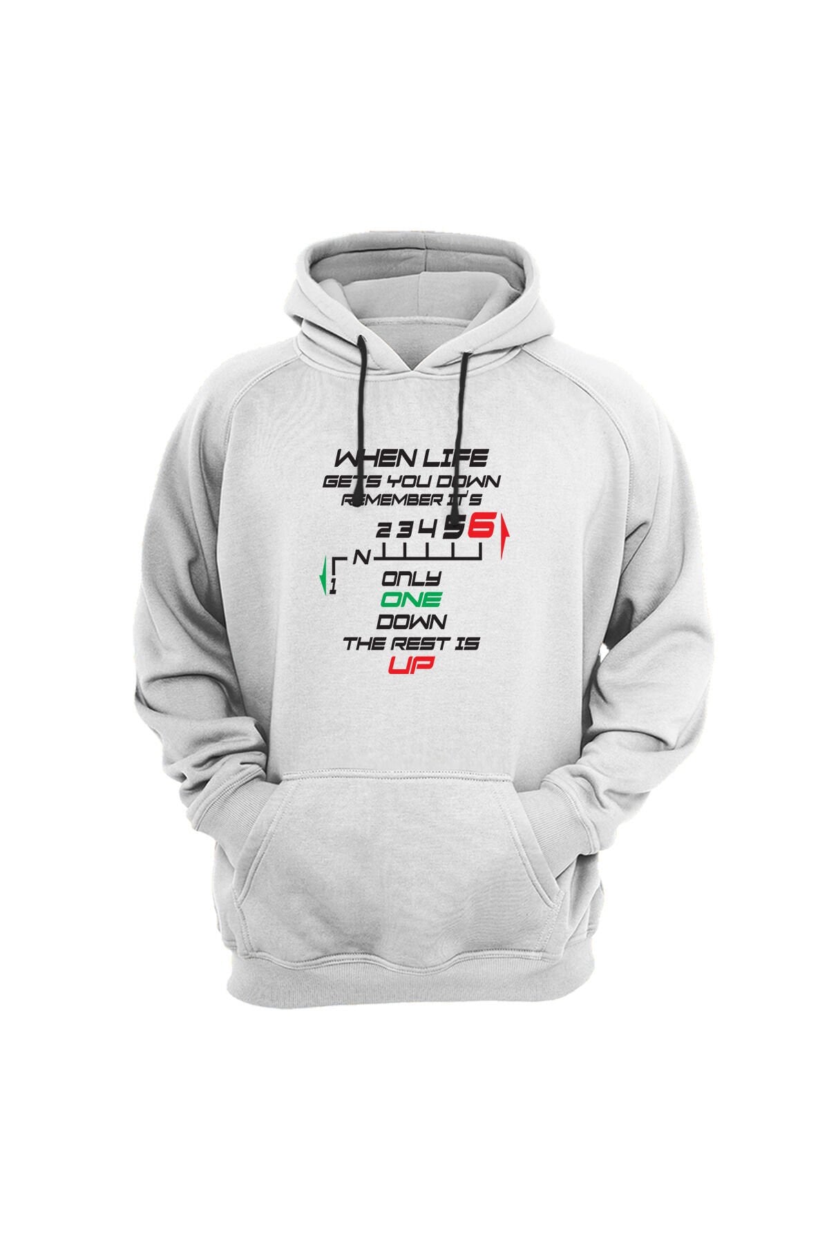 New Desing Only One Down Rest Is Up Motor Baskılı Sweat-Shirt