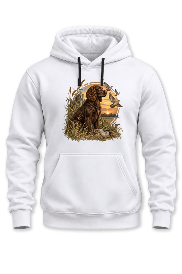Boykin Spaniel Av Köpeği Baskılı Unisex Kapüşonlu Sweatshirt – Ördek Avı Outdoor Hoodie