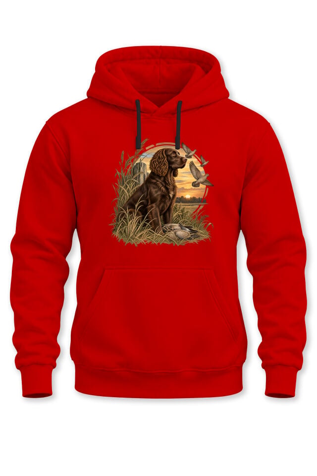 Boykin Spaniel Av Köpeği Baskılı Unisex Kapüşonlu Sweatshirt – Ördek Avı Outdoor Hoodie
