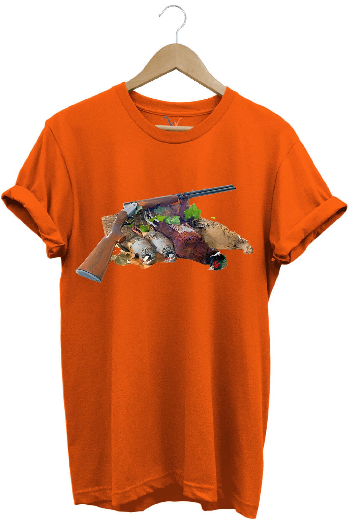 Baskılı %100 Pamuk Regular Fit Turuncu T-shirt Turuncu - L