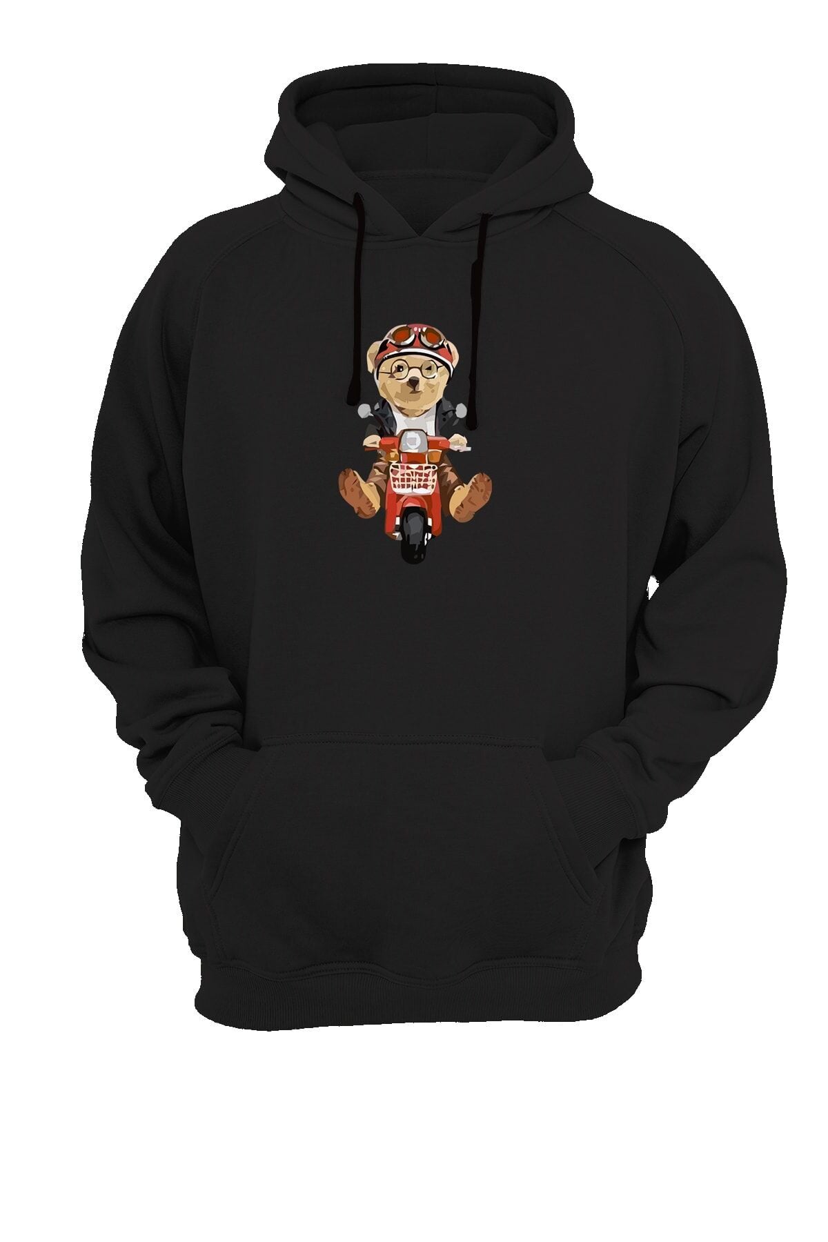 Scooter Baskılı Siyah Sweatshirt