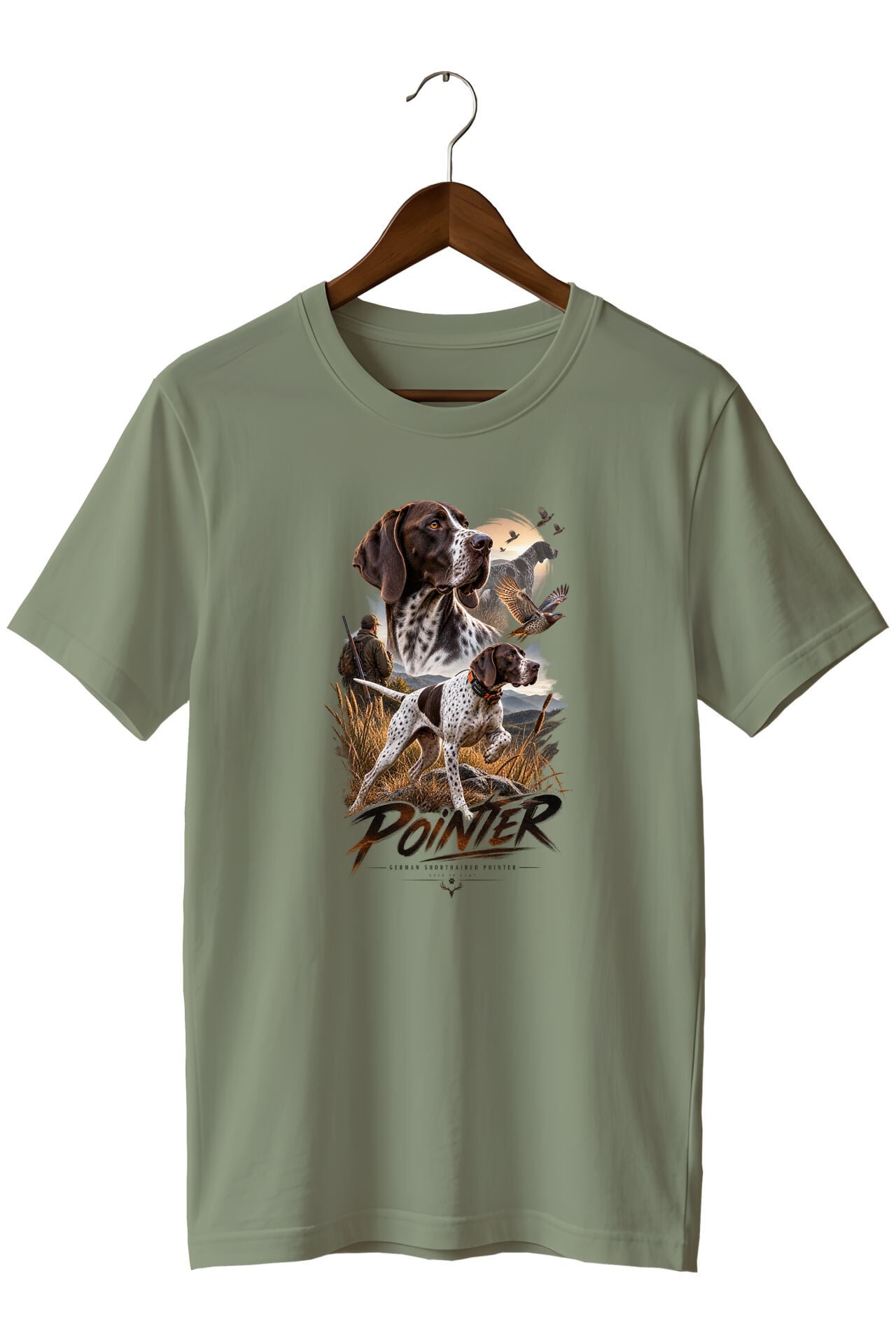 Widi Collection Pointer Av Köpeği Baskılı Unisex T-Shirt – Avcılık ve Doğa Temalı Günlük Tişört