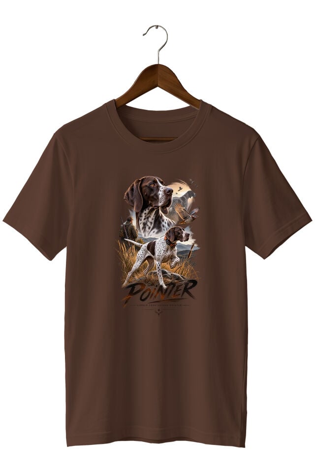 Widi Collection Pointer Av Köpeği Baskılı Unisex T-Shirt – Avcılık ve Doğa Temalı Günlük Tişört