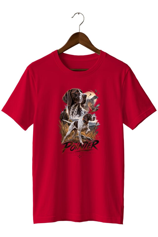 Widi Collection Pointer Av Köpeği Baskılı Unisex T-Shirt – Avcılık ve Doğa Temalı Günlük Tişört
