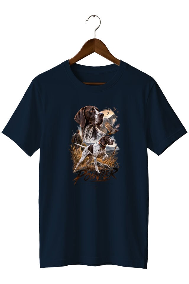 Widi Collection Pointer Av Köpeği Baskılı Unisex T-Shirt – Avcılık ve Doğa Temalı Günlük Tişört