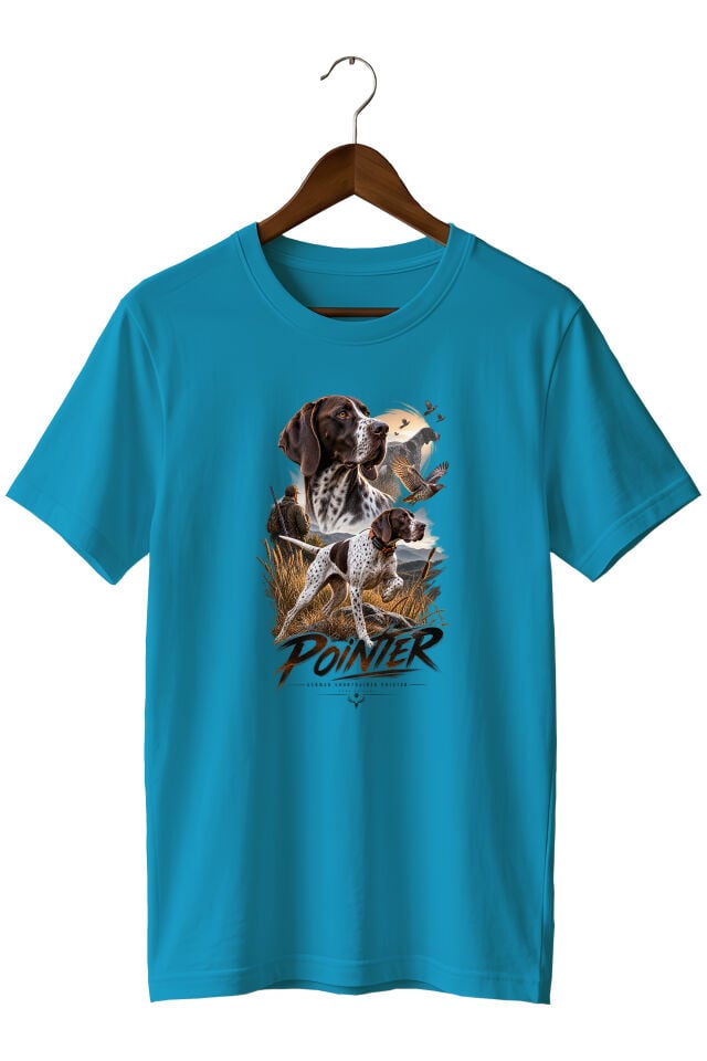 Widi Collection Pointer Av Köpeği Baskılı Unisex T-Shirt – Avcılık ve Doğa Temalı Günlük Tişört
