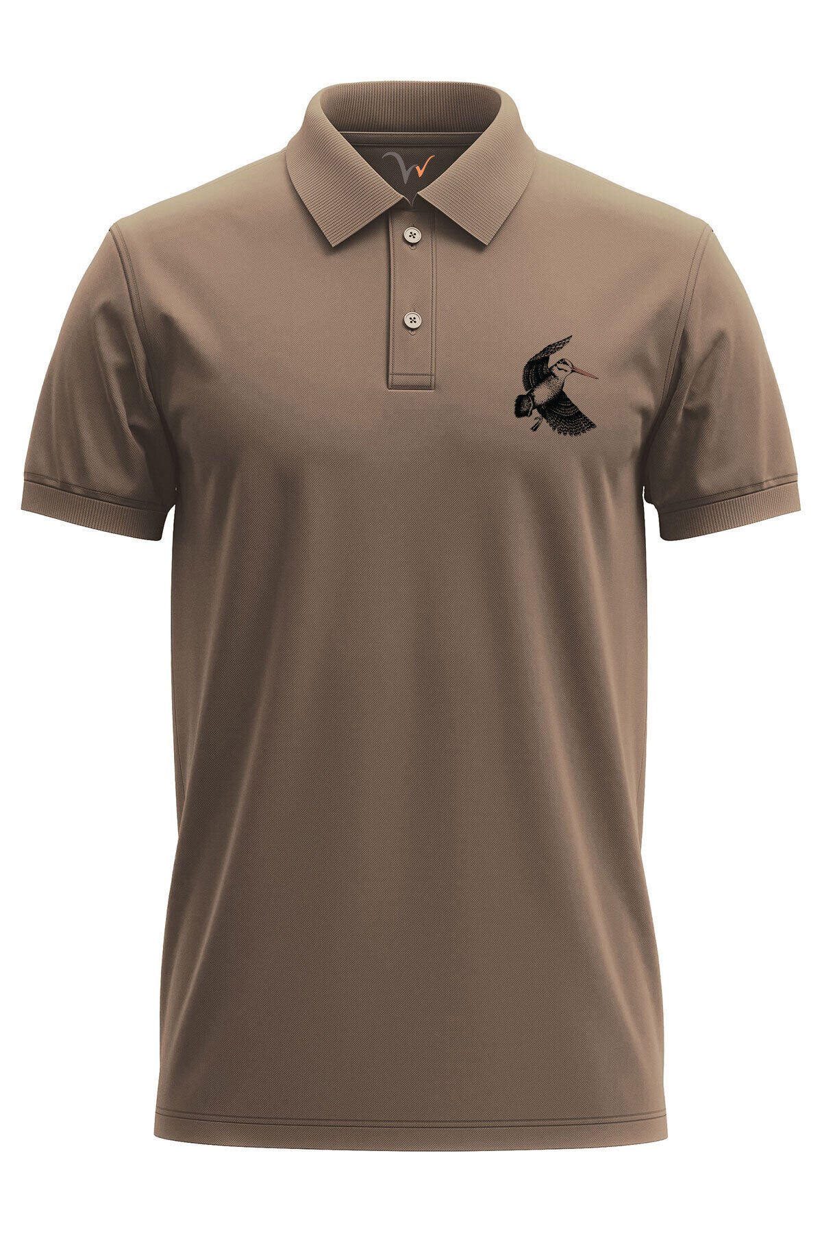 Avcılık Hunter Çulluk Avcılığı Tasarım Baskılı Çulluk Avı %100 Pamuk Regular Fit Polo Yaka T-Shirt Kahverengi - L