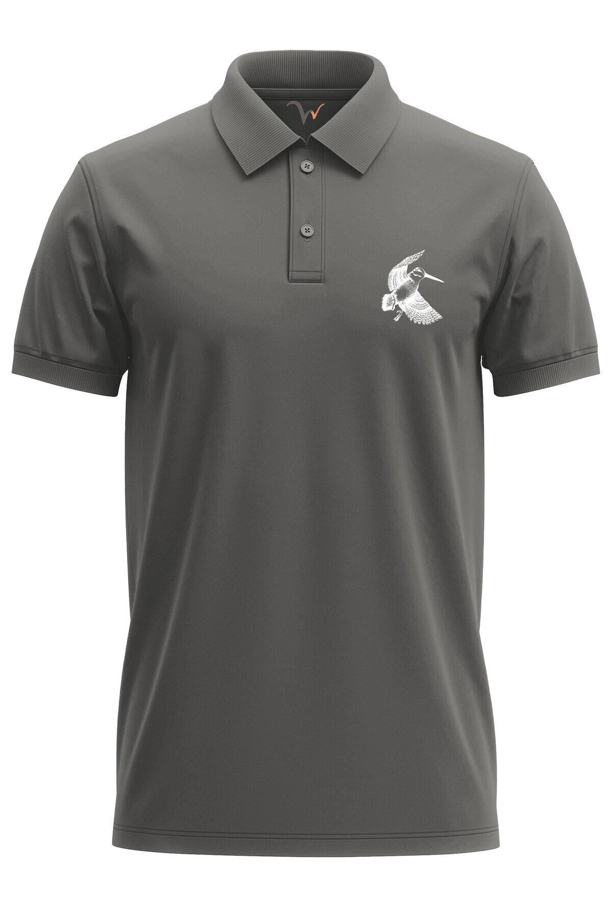 Avcılık Hunter Çulluk Avcılığı Tasarım Baskılı Çulluk Avı %100 Pamuk Regular Fit Polo Yaka T-Shirt Gri - L