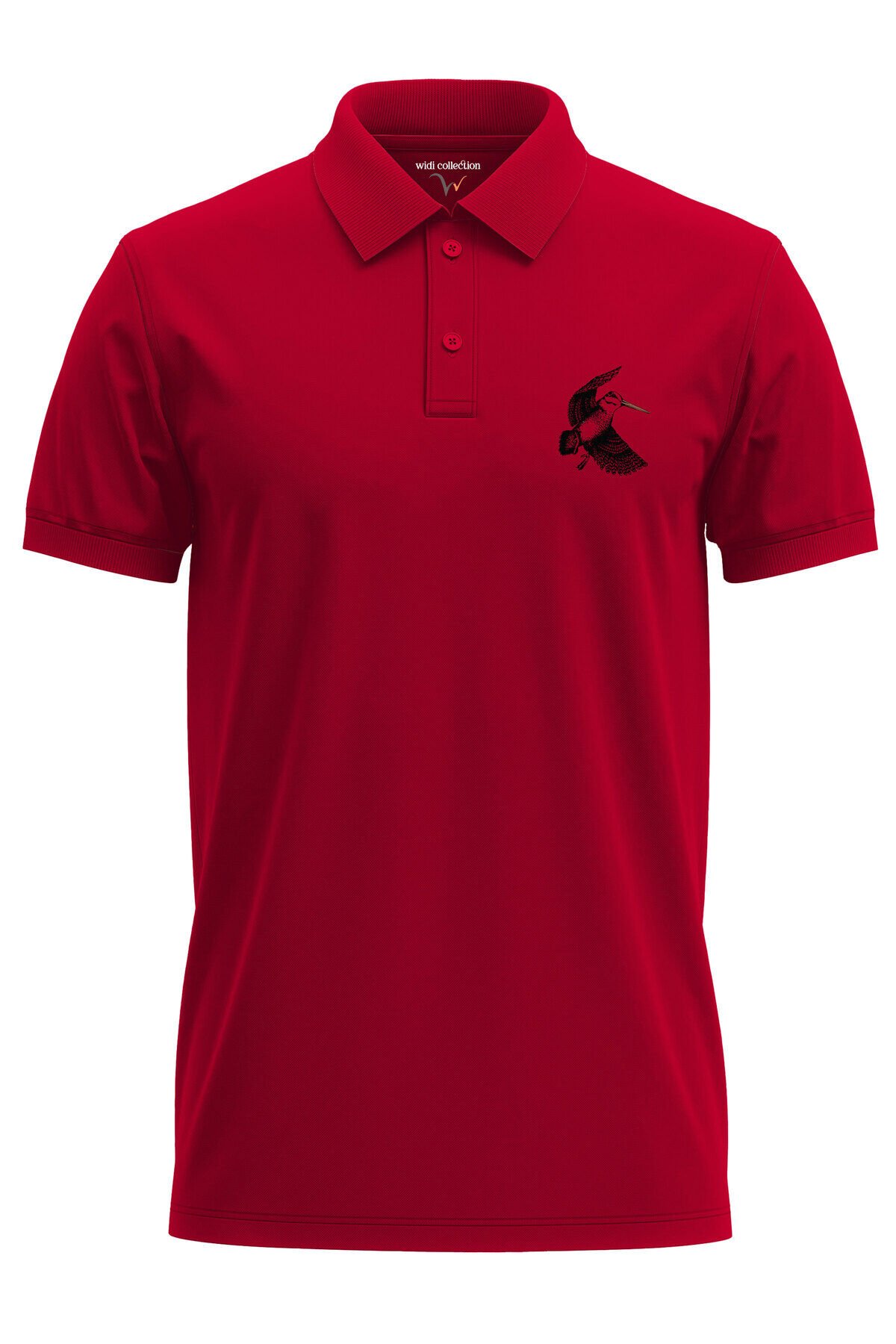 Avcılık Hunter Çulluk Avcılığı Tasarım Baskılı Çulluk Avı %100 Pamuk Regular Fit Polo Yaka T-Shirt Kırmızı - 3XL