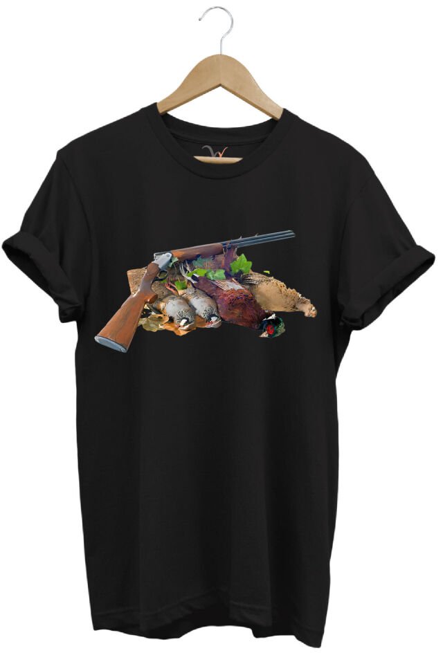 Baskılı %100 Pamuk Regular Fit Turuncu T-shirt Siyah - 5XL