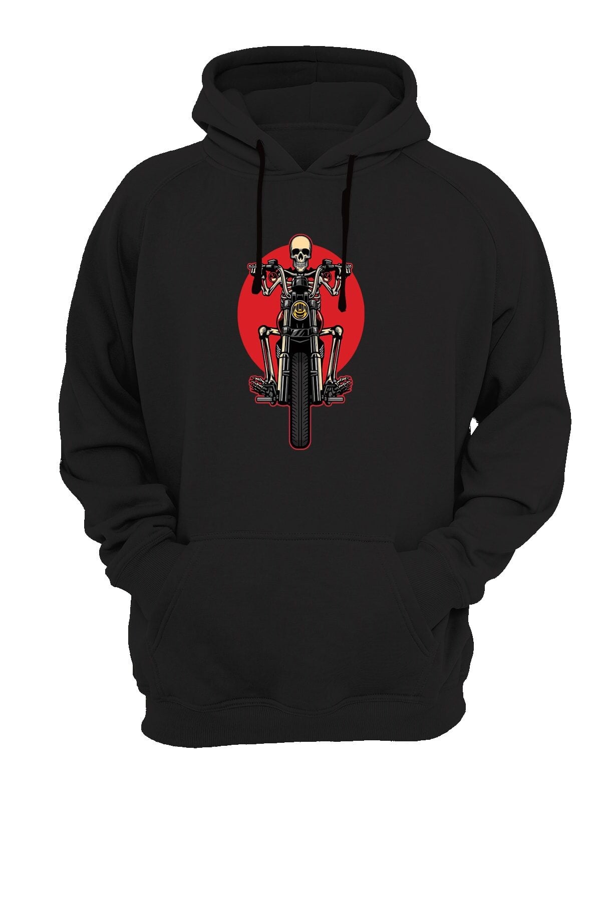 Iskelet Baskılı Siyah Sweatshirt