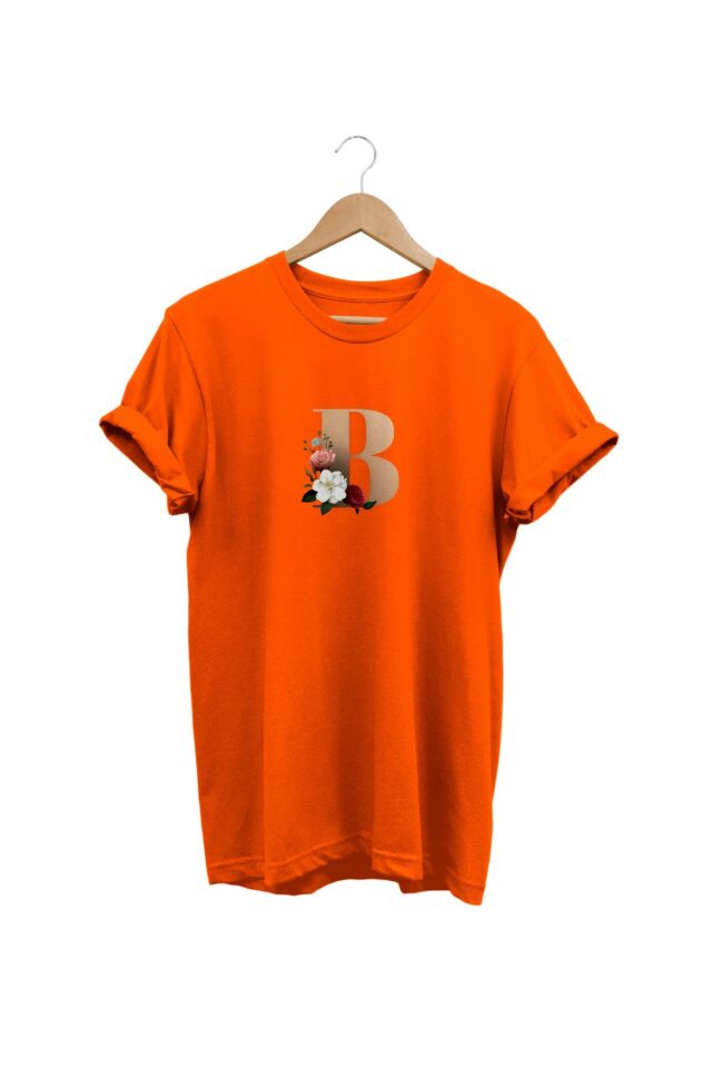 Widi B Çiçek Baskılı Turuncu T-shirt
