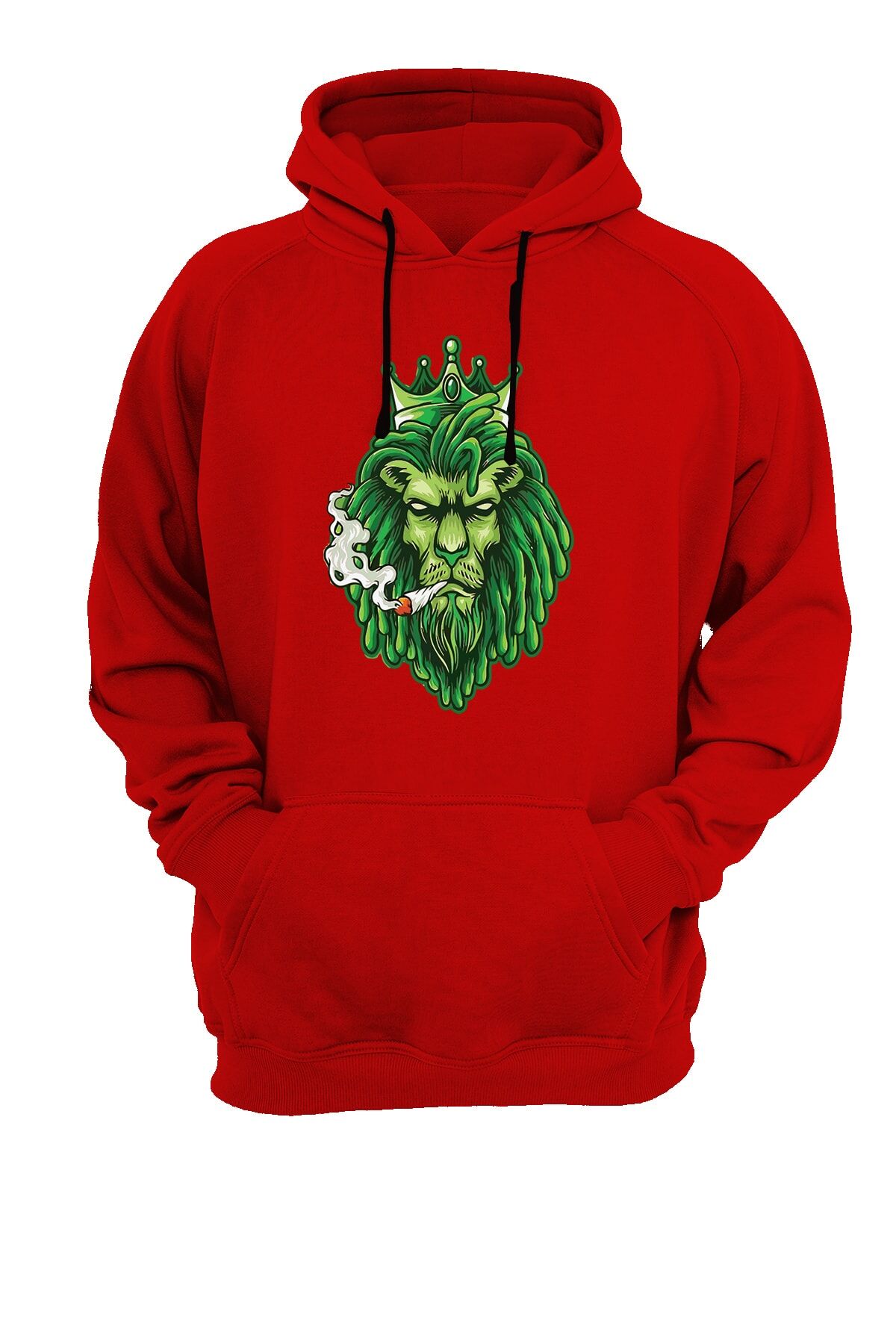 Aslan Baskılı Kırmızı Sweatshirt