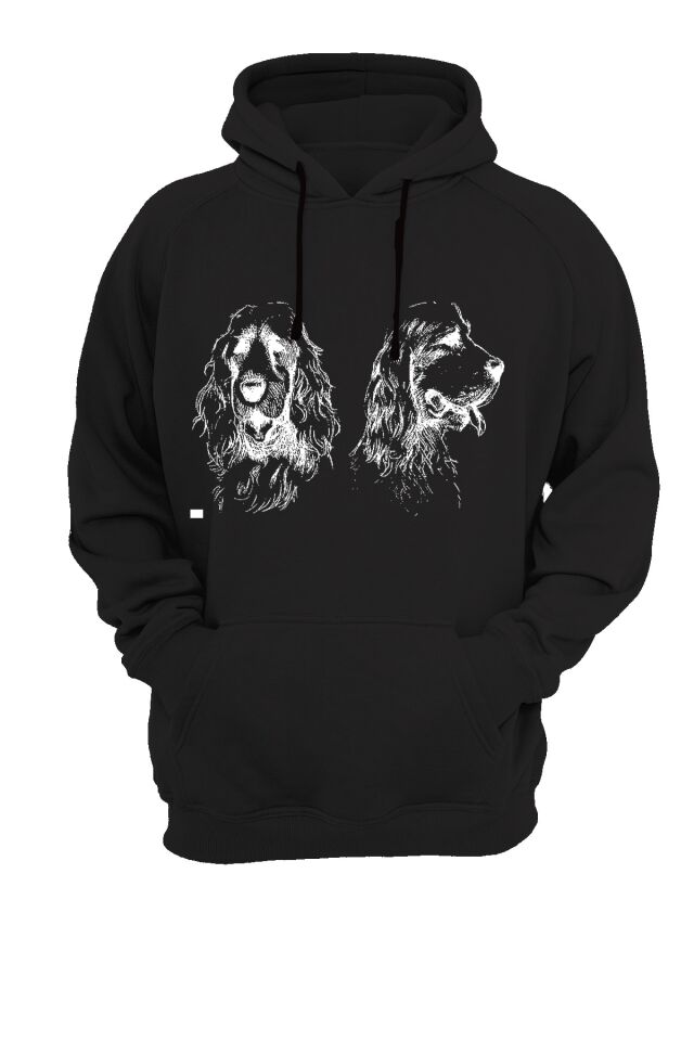 Köpek Baskılı Siyah Sweatshirt