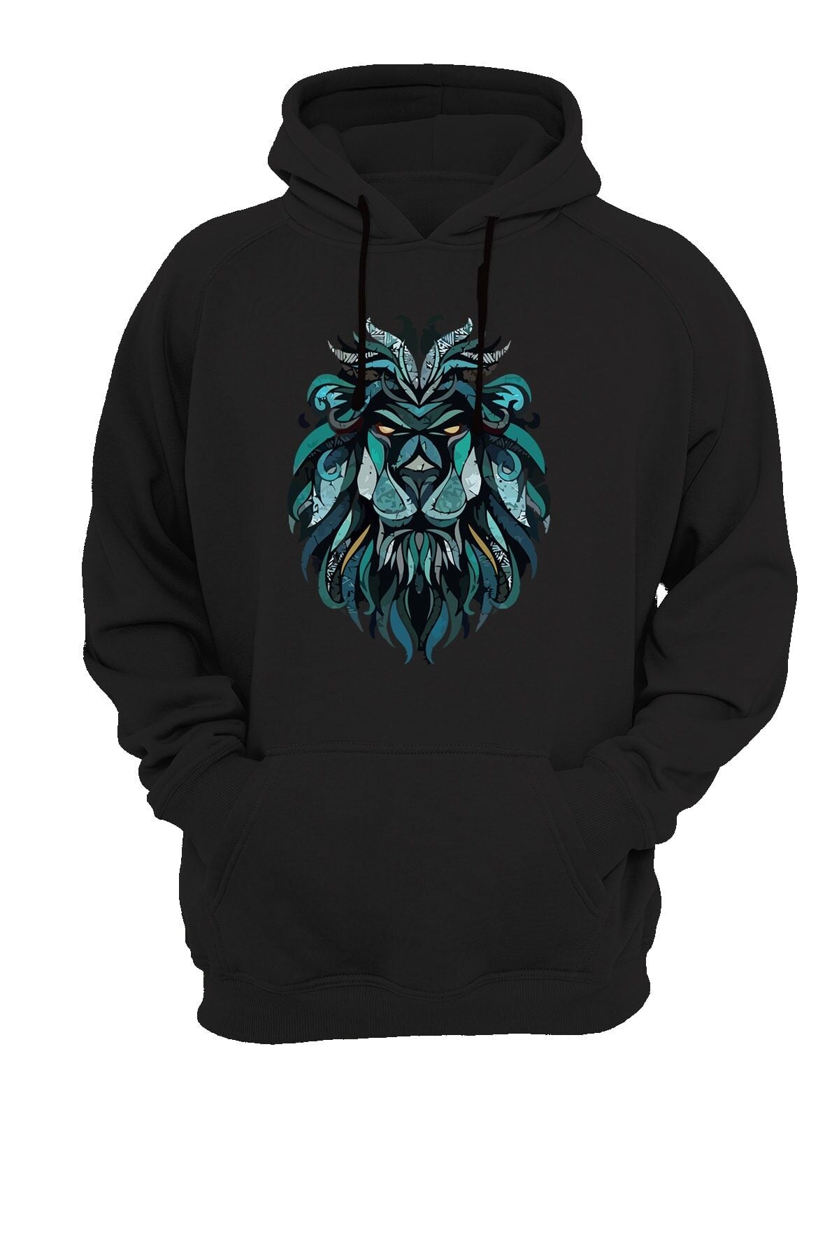 Aslan Baskılı Siyah Sweatshirt
