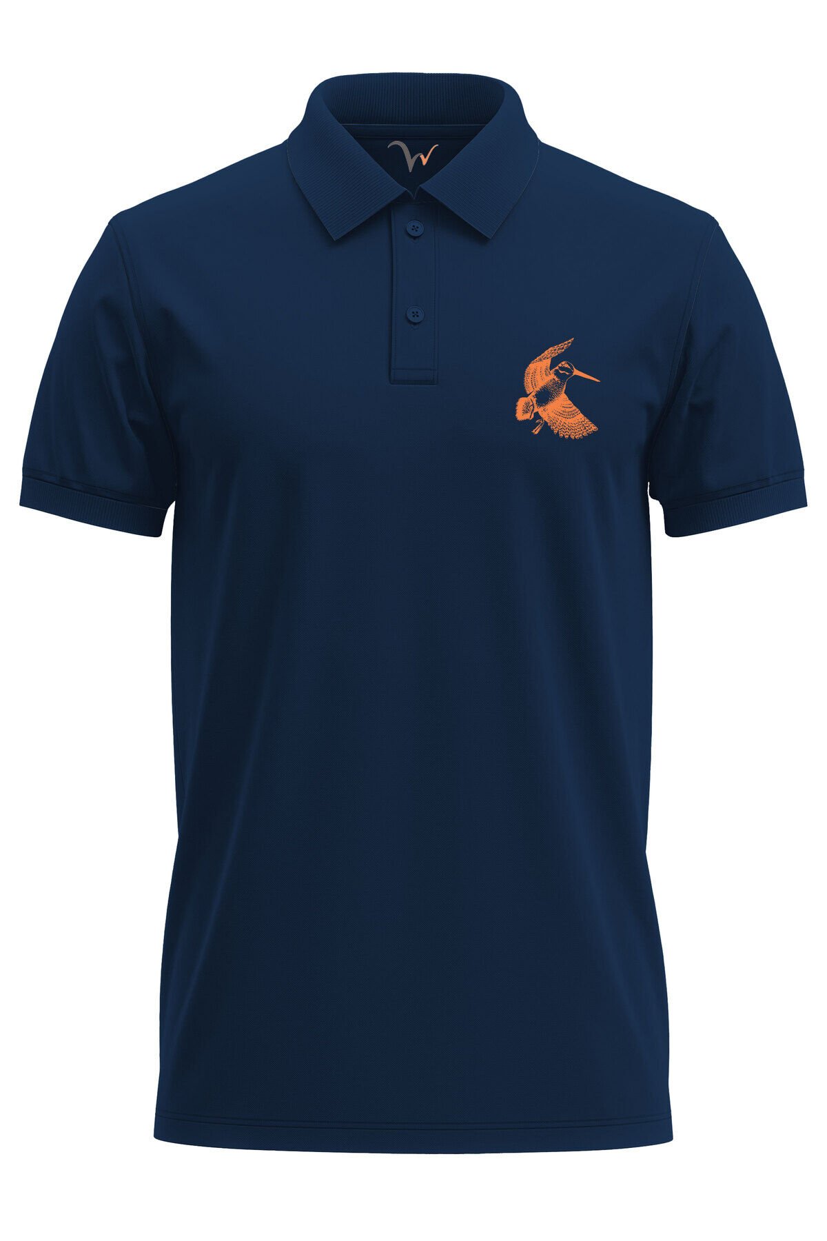 Avcılık Hunter Çulluk Avcılığı Tasarım Baskılı Çulluk Avı %100 Pamuk Regular Fit Polo Yaka T-Shirt Lacivert - M