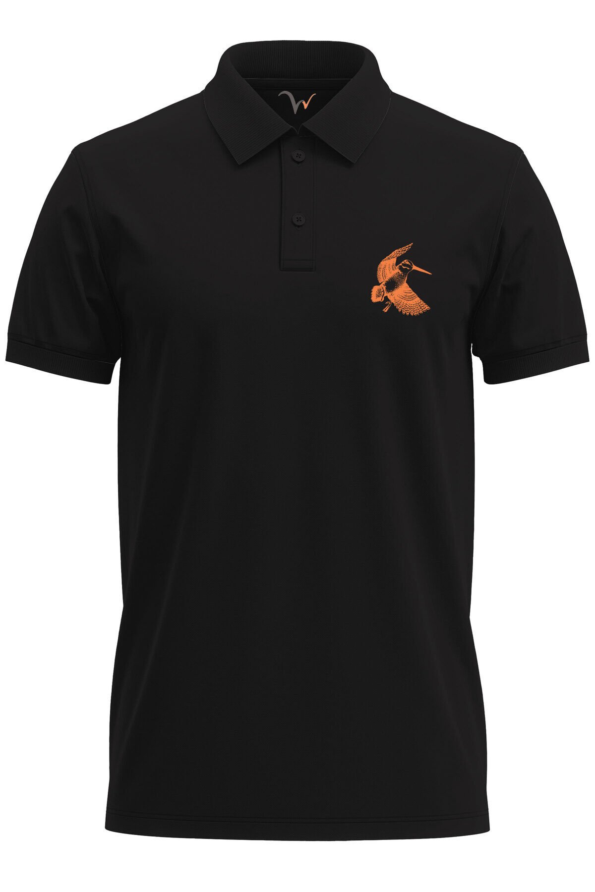 Avcılık Hunter Çulluk Avcılığı Tasarım Baskılı Çulluk Avı %100 Pamuk Regular Fit Polo Yaka T-Shirt Siyah - XL