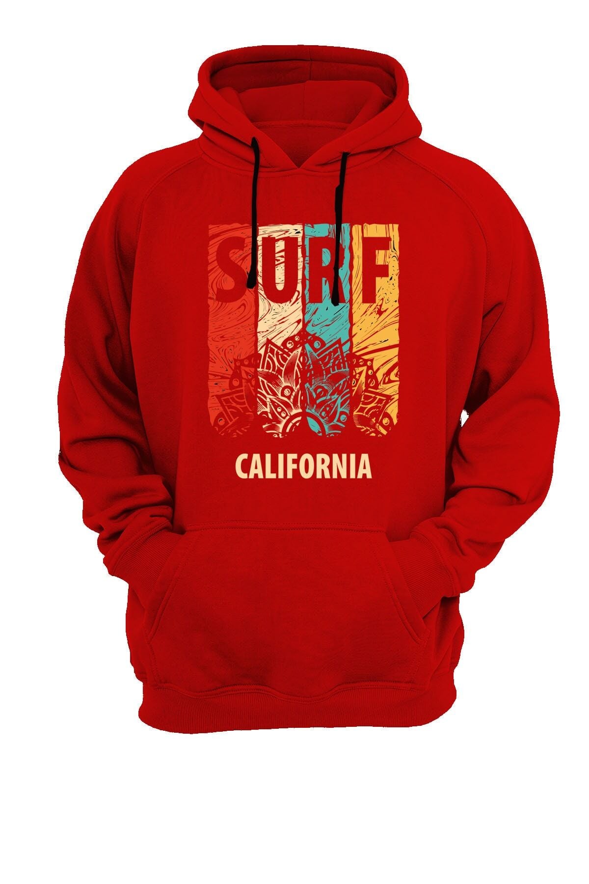 Surf Baskılı Kırmızı Sweatshirt