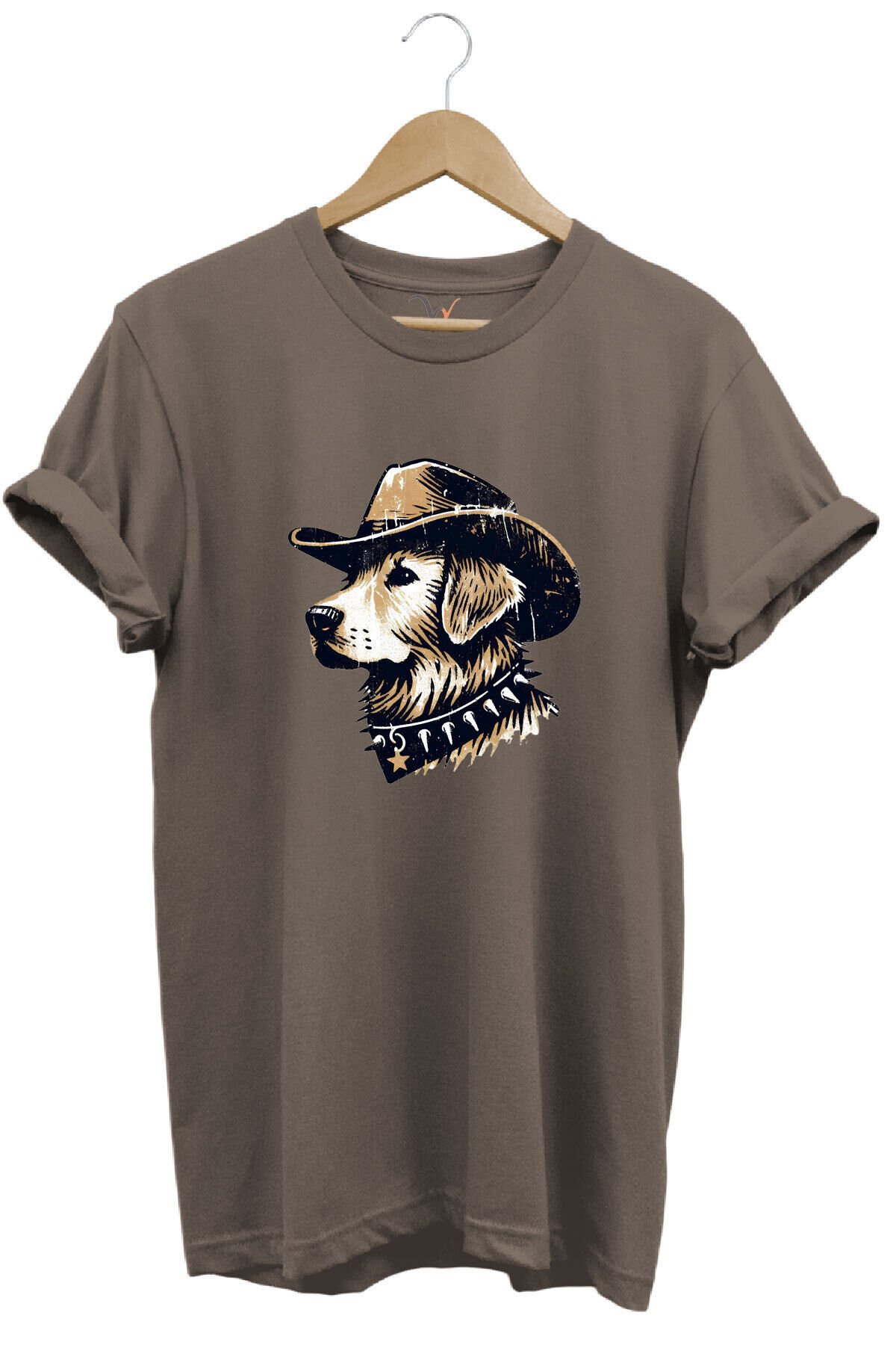 Avcılık Hunting Avcı Köpeği Golden Retriever Baskılı Vintage %100 Pamuk Unisex Regular Fit T-Shirt Kahverengi - 2XL