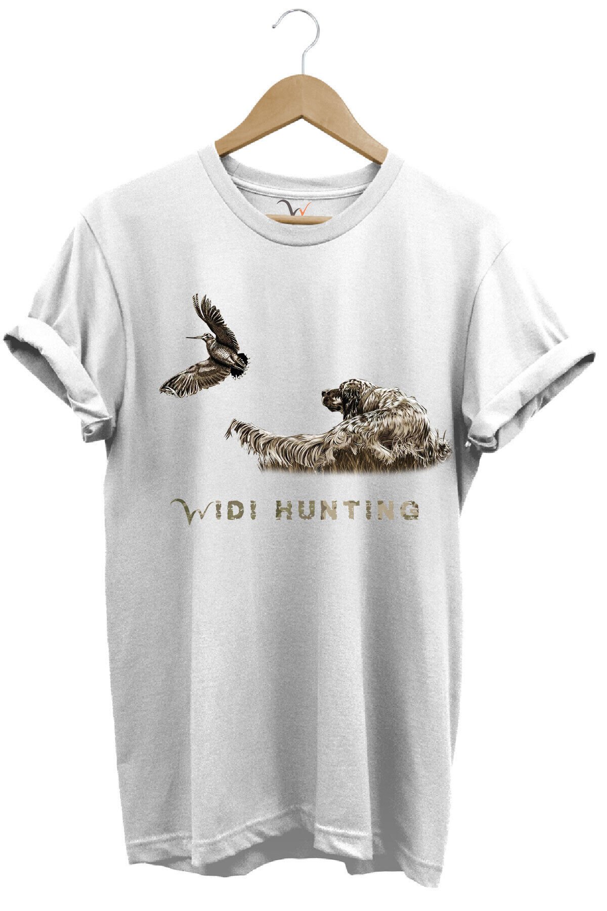 Avcılık Widi Hunting Çulluk Fermalı English Setter Tasarım Baskılı %100 Pamuk Regular Fit T-Shirt Beyaz - 2XL