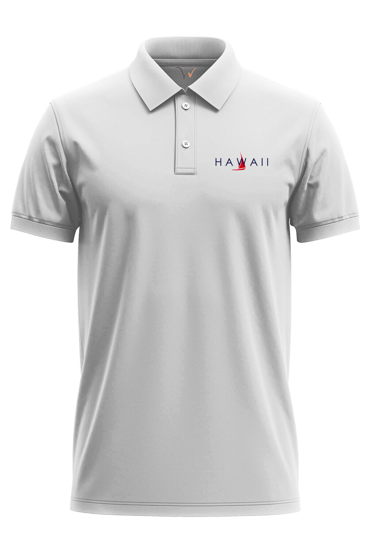 Hawaii Yazılı Tekne Baskılı Deniz Yaz %100 Pamuk Regular Fit Polo Yaka Lacivert T-shirt Beyaz - S