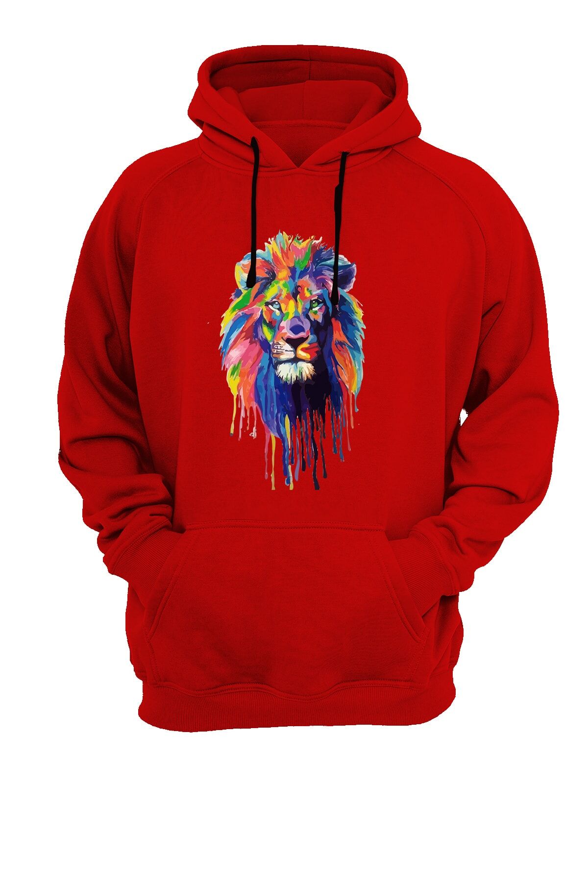 Aslan Baskılı Kırmızı Sweatshirt