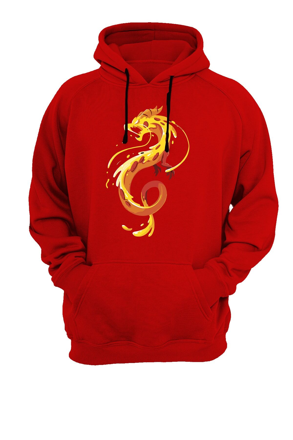 Dragon Baskılı Kırmızı Sweatshirt