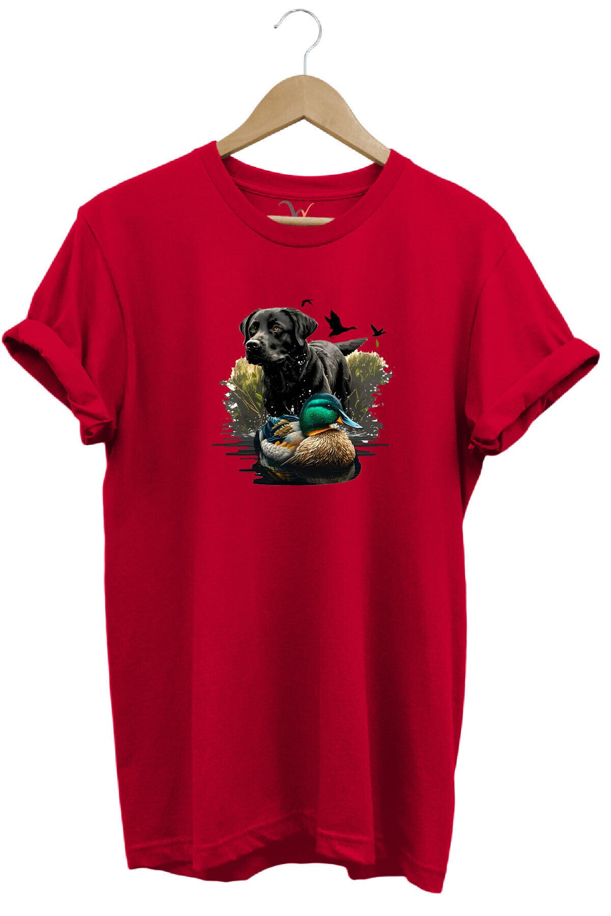 Baskılı %100 Pamuk Regular Fit Bisiklet Yaka Kırmızı T-shirt Kırmızı - XL